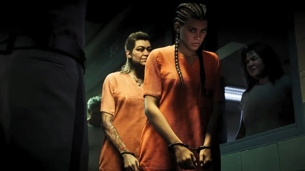 GTA 6 Map Full Breakdown — All Cities, Locations, and Details Explained Lucia in handcuffs wearing prison uniform in GTA 6 jail scene