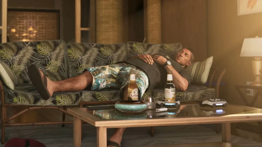Jason sleeping on a couch in GTA 6 Will GTA 6 Come Out On Switch 2?